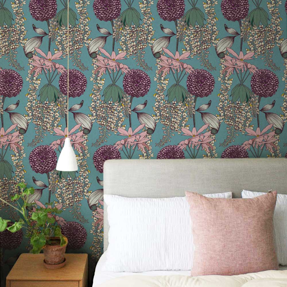 Laburnum-Teal-Wallpaper-By-Abigail-Borg