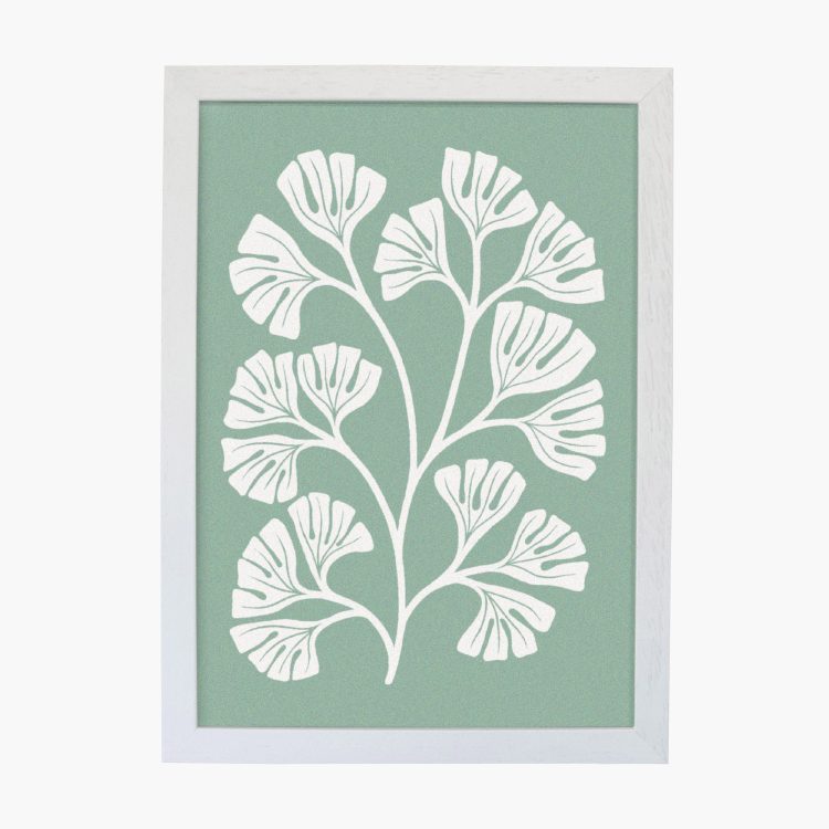 art-print-branching-coral-mint-white-frame-Abigail-Borg