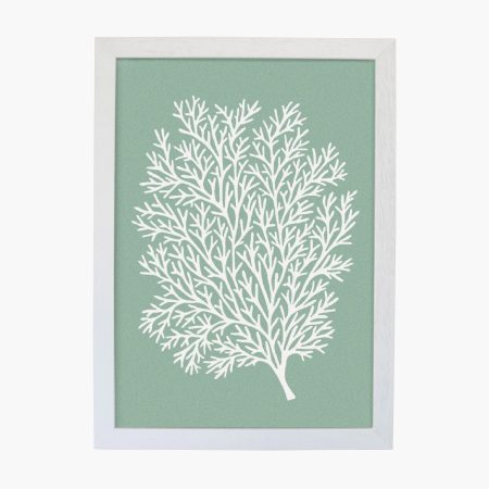 art-print-sea-fan-mint-white-frame-Abigail-Borg