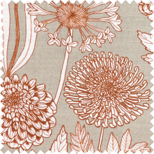 Wild Garden Slate Ecru Fabric Sample