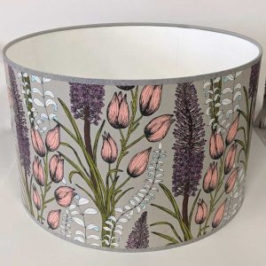 Foxtail Lily Taupe Drum Lampshade