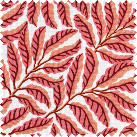Leafy Cinammon Zigzag Fabric By Abigail Borg
