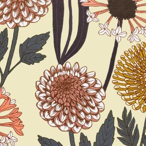 Wild Garden Coral Wallpaper